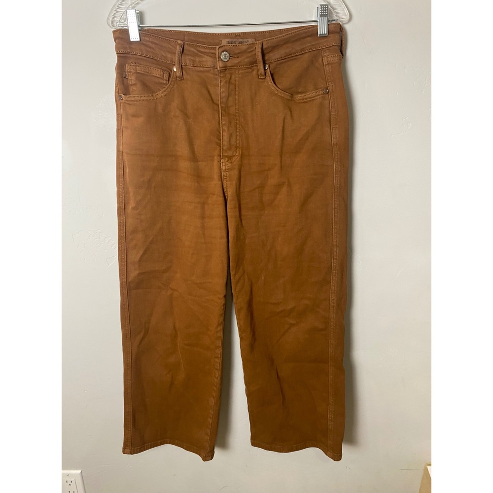 Judy Blue Garment Dyed Wide Leg Jeans Camel Brown High Rise Size 11/30